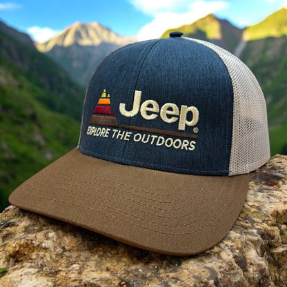 Hat - Jeep Explore The Outdoors - Heather Navy/Khaki/Brown - Speedlogix