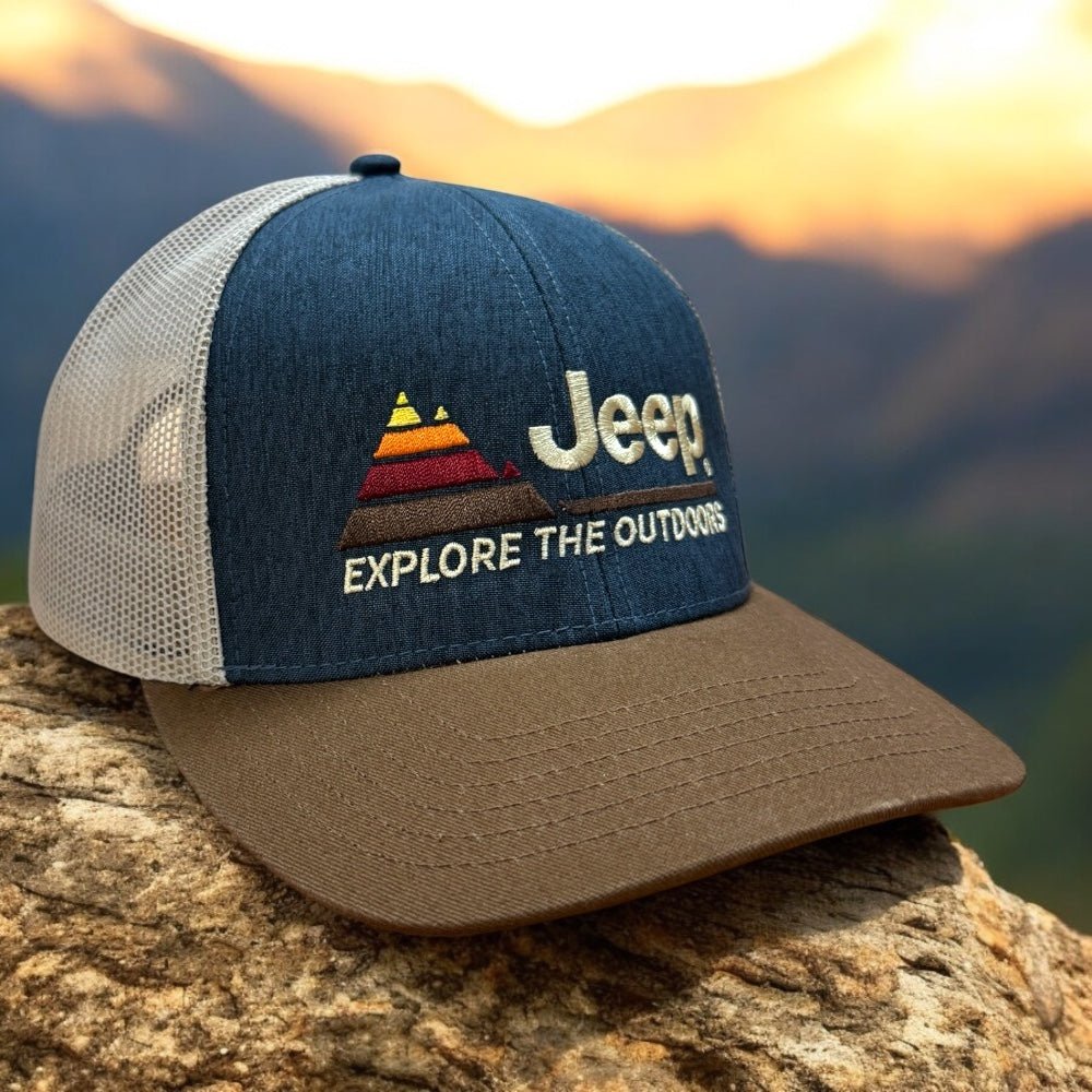 Hat - Jeep Explore The Outdoors - Heather Navy/Khaki/Brown - Speedlogix