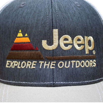 Hat - Jeep Explore The Outdoors - Heather Navy/Khaki/White - Speedlogix
