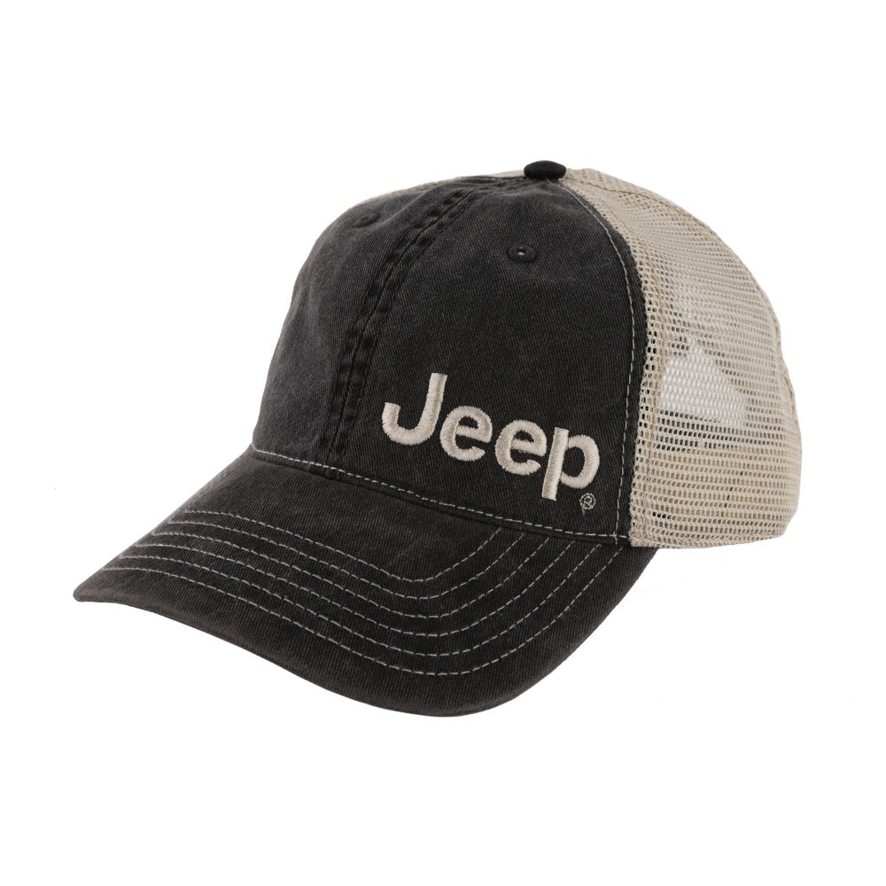 Hat - Jeep Garment Washed Trucker - Black - Speedlogix