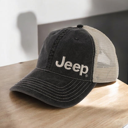Hat - Jeep Garment Washed Trucker - Black - Speedlogix