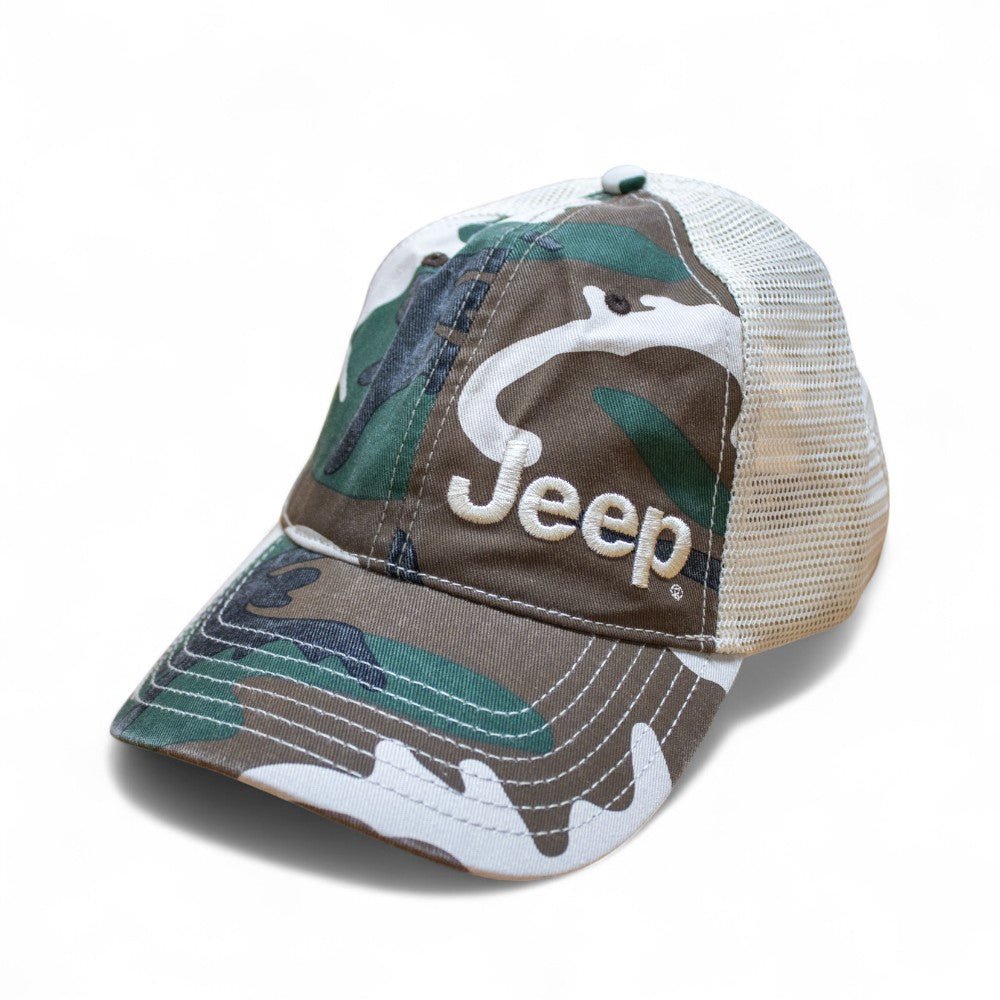 Hat - Jeep Garment Washed Trucker - Camo - Speedlogix