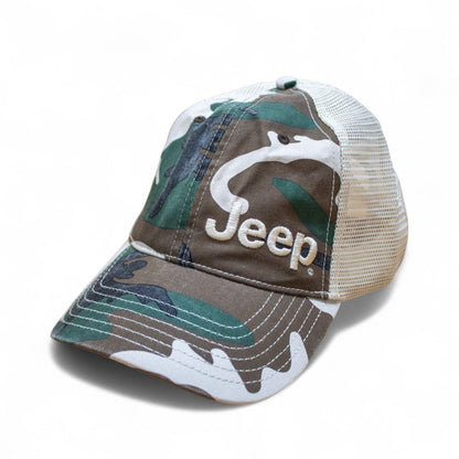 Hat - Jeep Garment Washed Trucker - Camo - Speedlogix