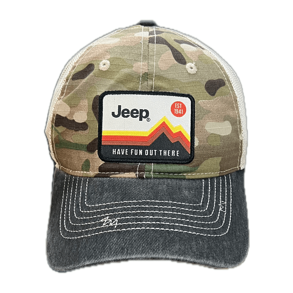 Hat - Jeep Have Fun Out There Patch Garment Washed Trucker - Speedlogix