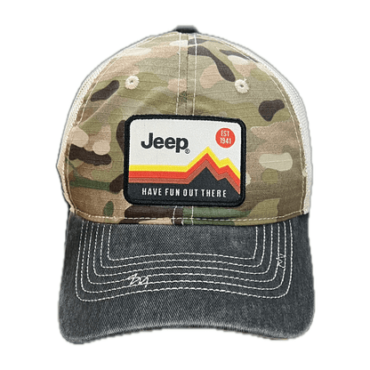 Hat - Jeep Have Fun Out There Patch Garment Washed Trucker - Speedlogix