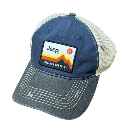 Hat - Jeep Have Fun Out There Patch Garment Washed Trucker - Speedlogix