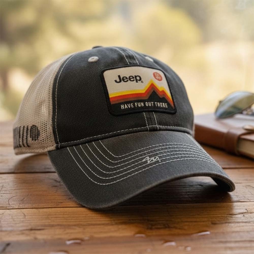 Hat - Jeep Have Fun Out There Patch Garment Washed Trucker - Speedlogix