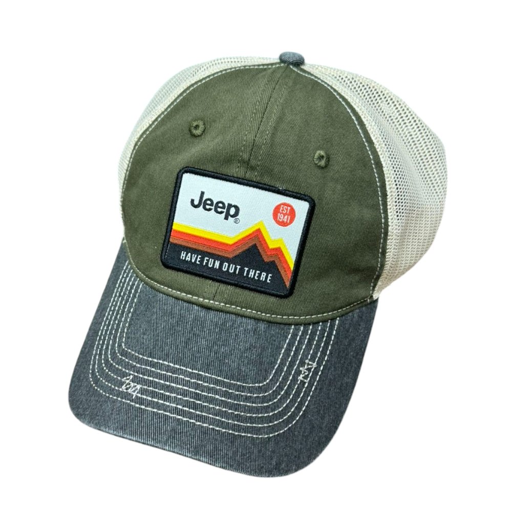 Hat - Jeep Have Fun Out There Patch Garment Washed Trucker - Speedlogix