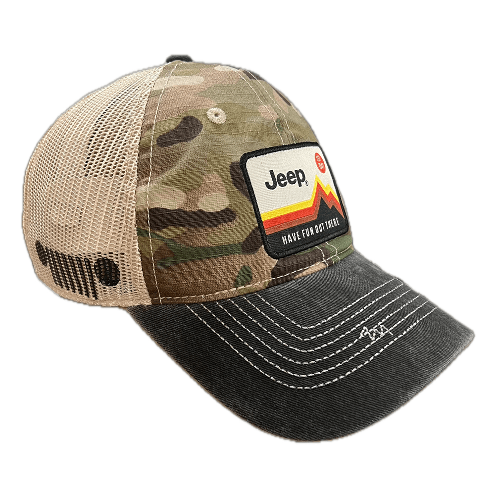 Hat - Jeep Have Fun Out There Patch Garment Washed Trucker - Speedlogix