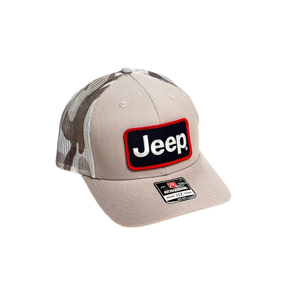 Hat - Jeep Heather Grey and Camo Trucker Patch Hat - Speedlogix