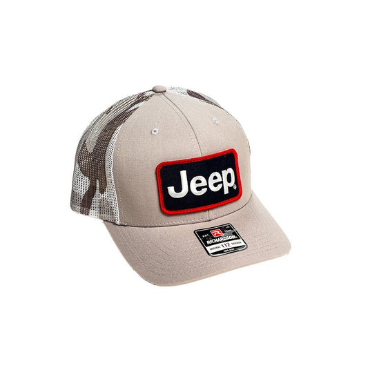 Hat - Jeep Heather Grey and Camo Trucker Patch Hat - Speedlogix