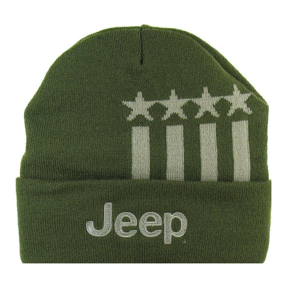 Hat - Jeep Stars and Stripes Flip Knit - Military Green - Speedlogix
