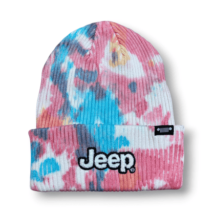 Hat - Jeep Text Flip Knit Tie - Dye - Cotton Candy - Speedlogix
