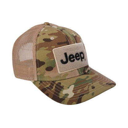 Hat - Jeep Text Logo Camo Pattern Hook and Loop Tactical Snapback - Speedlogix