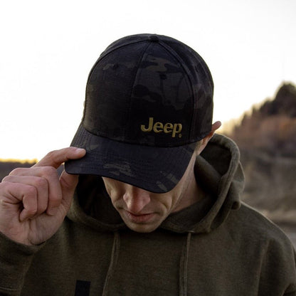 Hat - Jeep Text LP - Black Camo/Green - Speedlogix