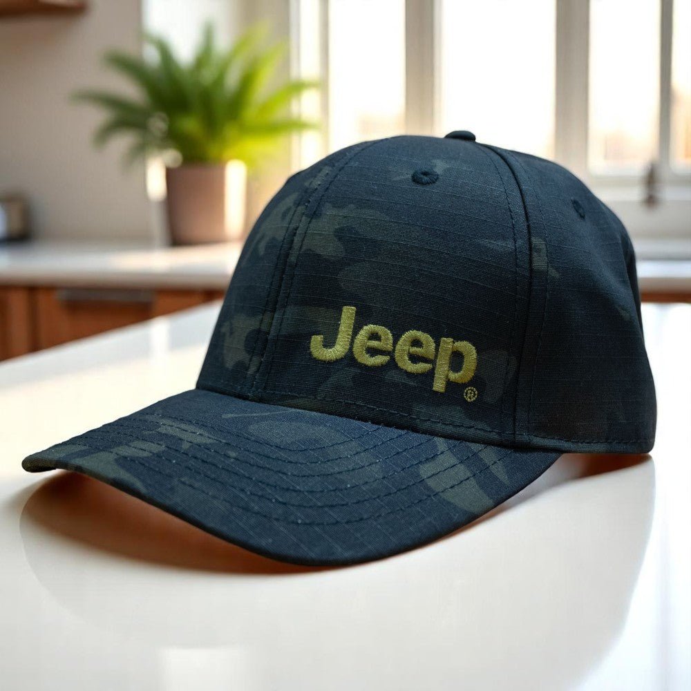 Hat - Jeep Text LP - Black Camo/Green - Speedlogix