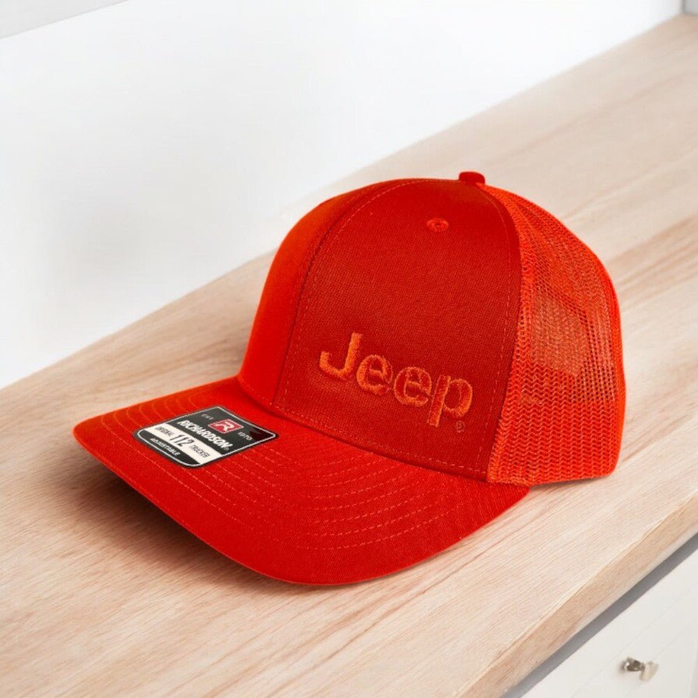 Hat - Jeep Text TONAL Trucker - Orange - Speedlogix