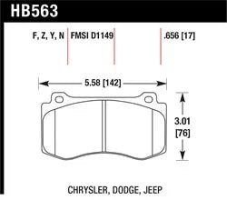Hawk HPS Front Brake Pads: 2005 - 2023 Challenger/Charger (4 - Piston) - Speedlogix