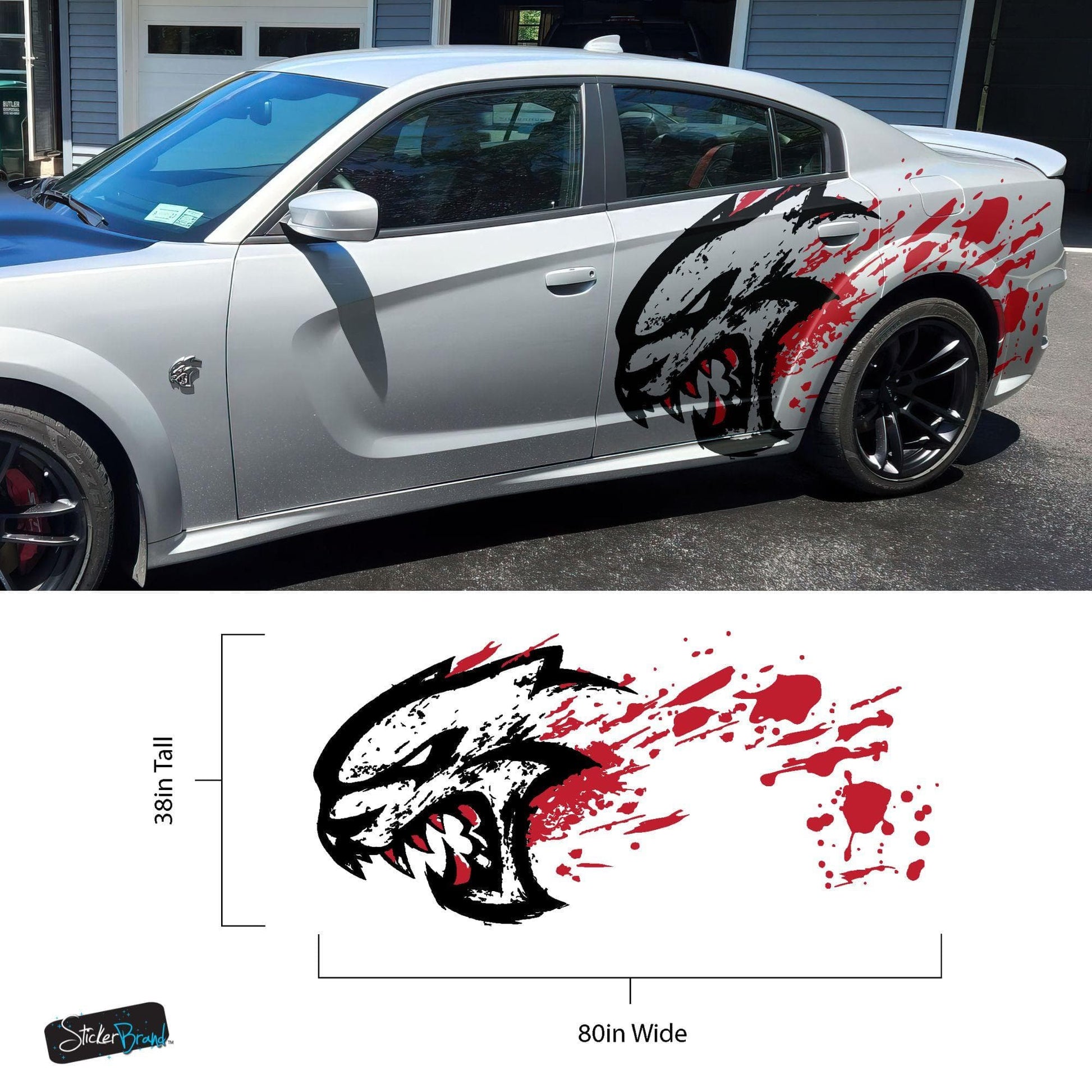 Hellcat Decal Sticker for Challenger, Charger, Durango SRT. Blood Splatter Car Decal. 6993 - Speedlogix