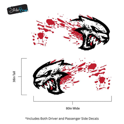 Hellcat Decal Sticker for Challenger, Charger, Durango SRT. Blood Splatter Car Decal. 6993 - Speedlogix