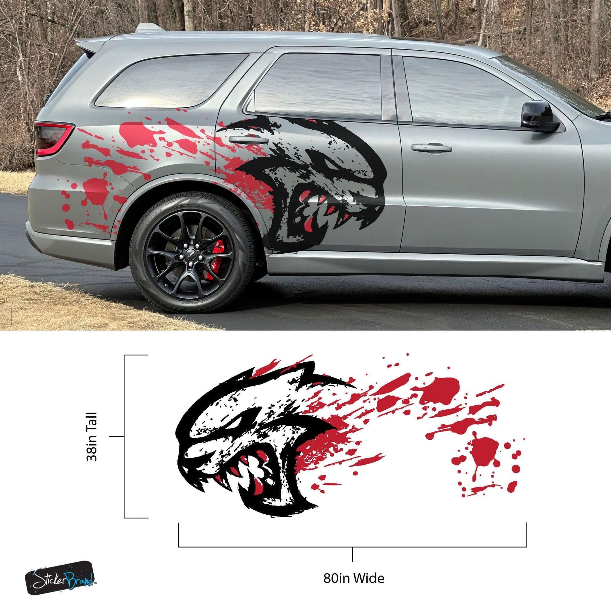 Hellcat Decal Sticker for Challenger, Charger, Durango SRT. Blood Splatter Car Decal. 6993 - Speedlogix