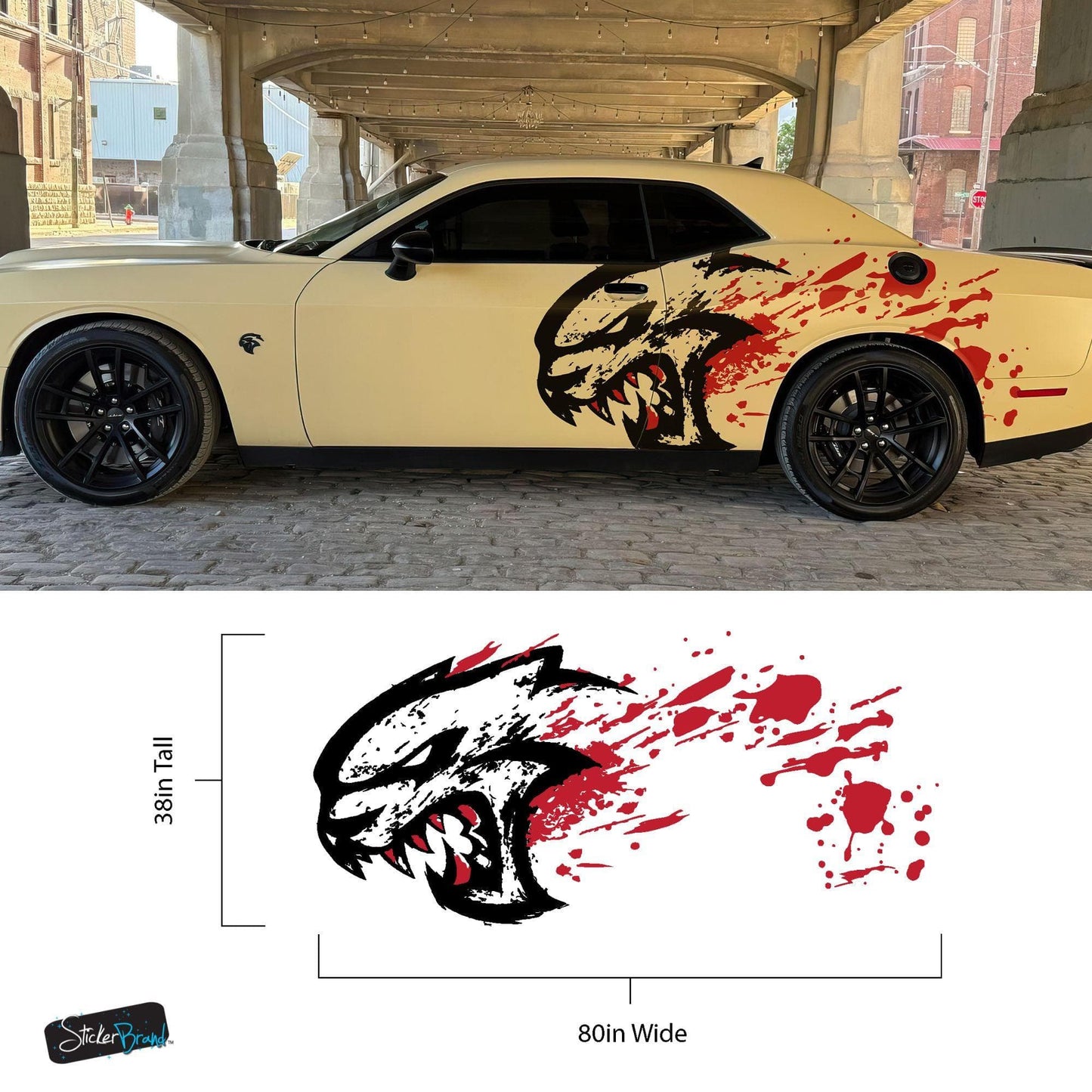 Hellcat Decal Sticker for Challenger, Charger, Durango SRT. Blood Splatter Car Decal. 6993 - Speedlogix