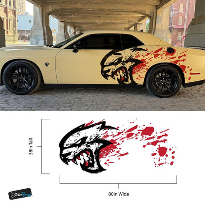Hellcat Decal Sticker for Challenger, Charger, Durango SRT. Blood Splatter Car Decal. 6993 - Speedlogix