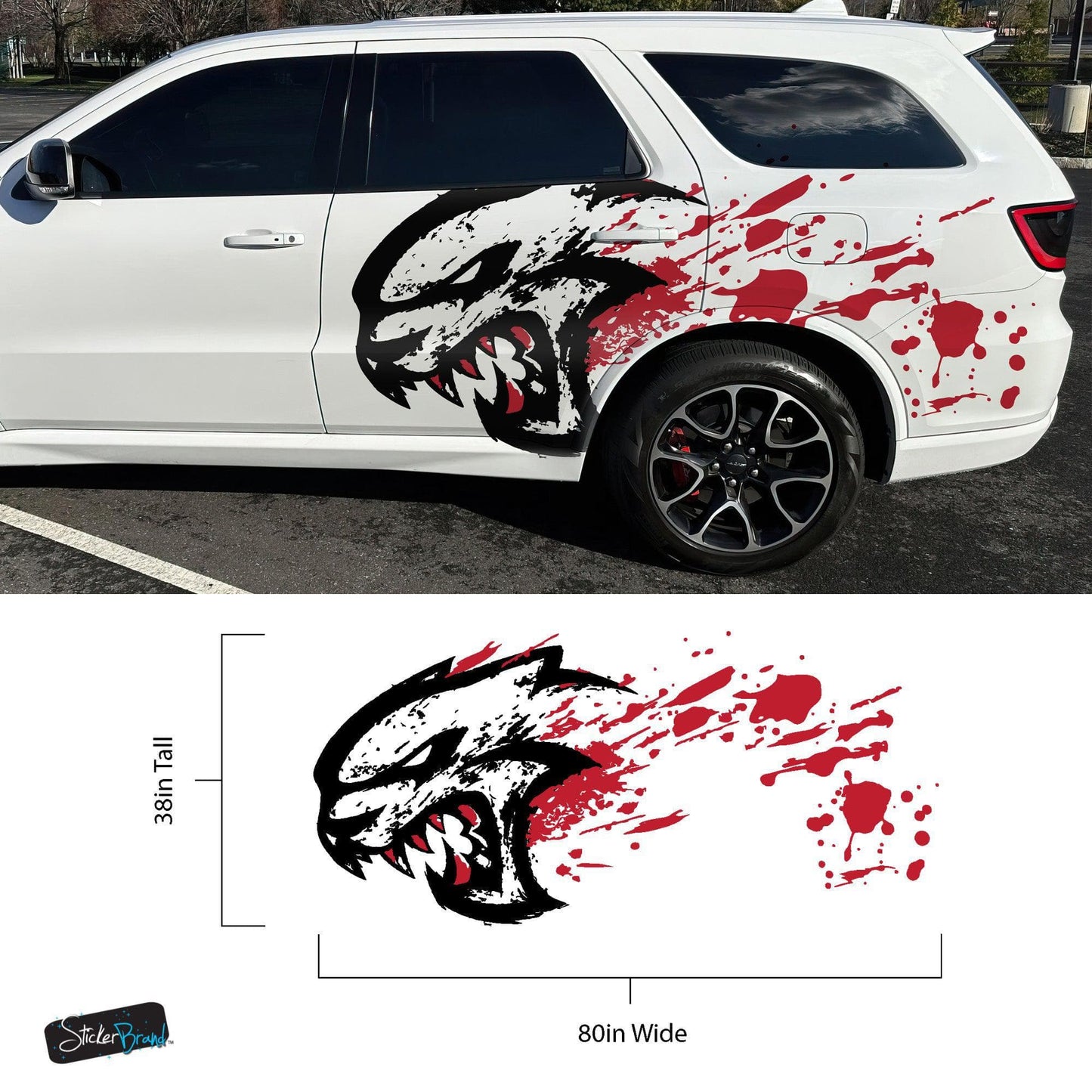 Hellcat Decal Sticker for Challenger, Charger, Durango SRT. Blood Splatter Car Decal. 6993 - Speedlogix