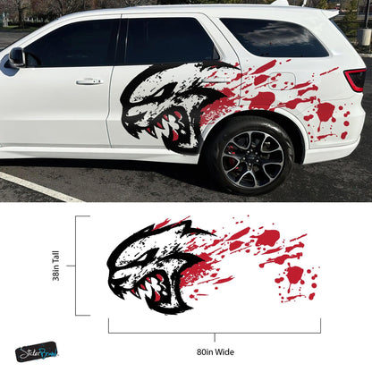 Hellcat Decal Sticker for Challenger, Charger, Durango SRT. Blood Splatter Car Decal. 6993 - Speedlogix