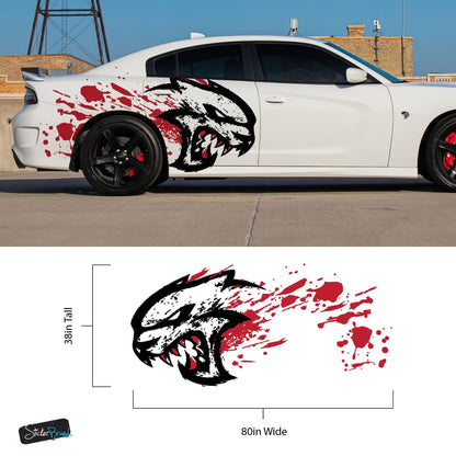 Hellcat Decal Sticker for Challenger, Charger, Durango SRT. Blood Splatter Car Decal. 6993 - Speedlogix