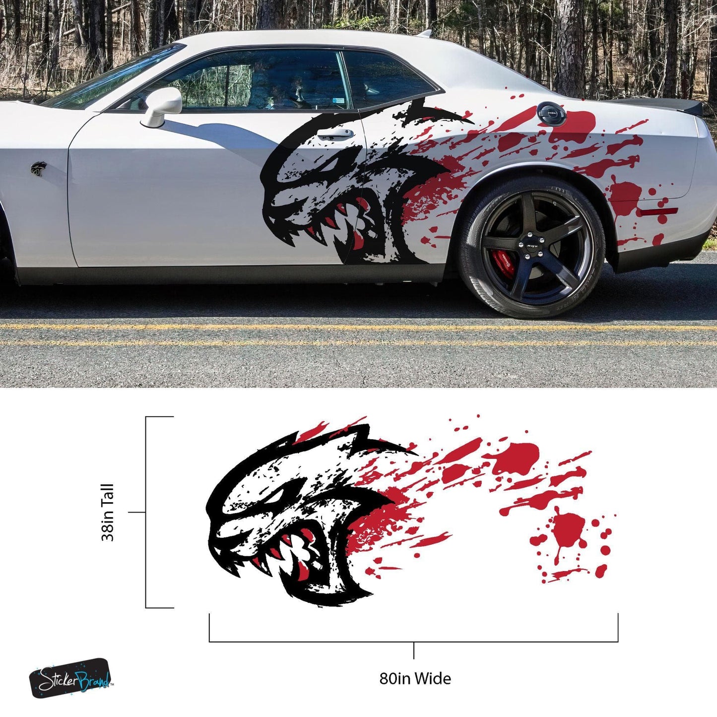 Hellcat Decal Sticker for Challenger, Charger, Durango SRT. Blood Splatter Car Decal. 6993 - Speedlogix