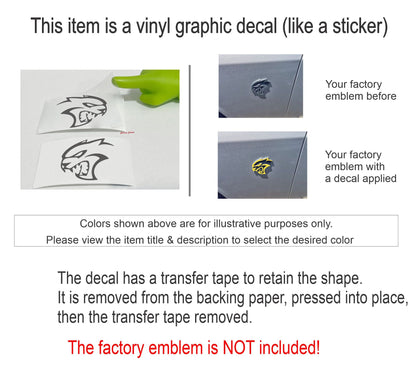 Hellcat Emblem Overlay Decals (pair) - 15 - 18 Challenger SRT Hellcat - Speedlogix