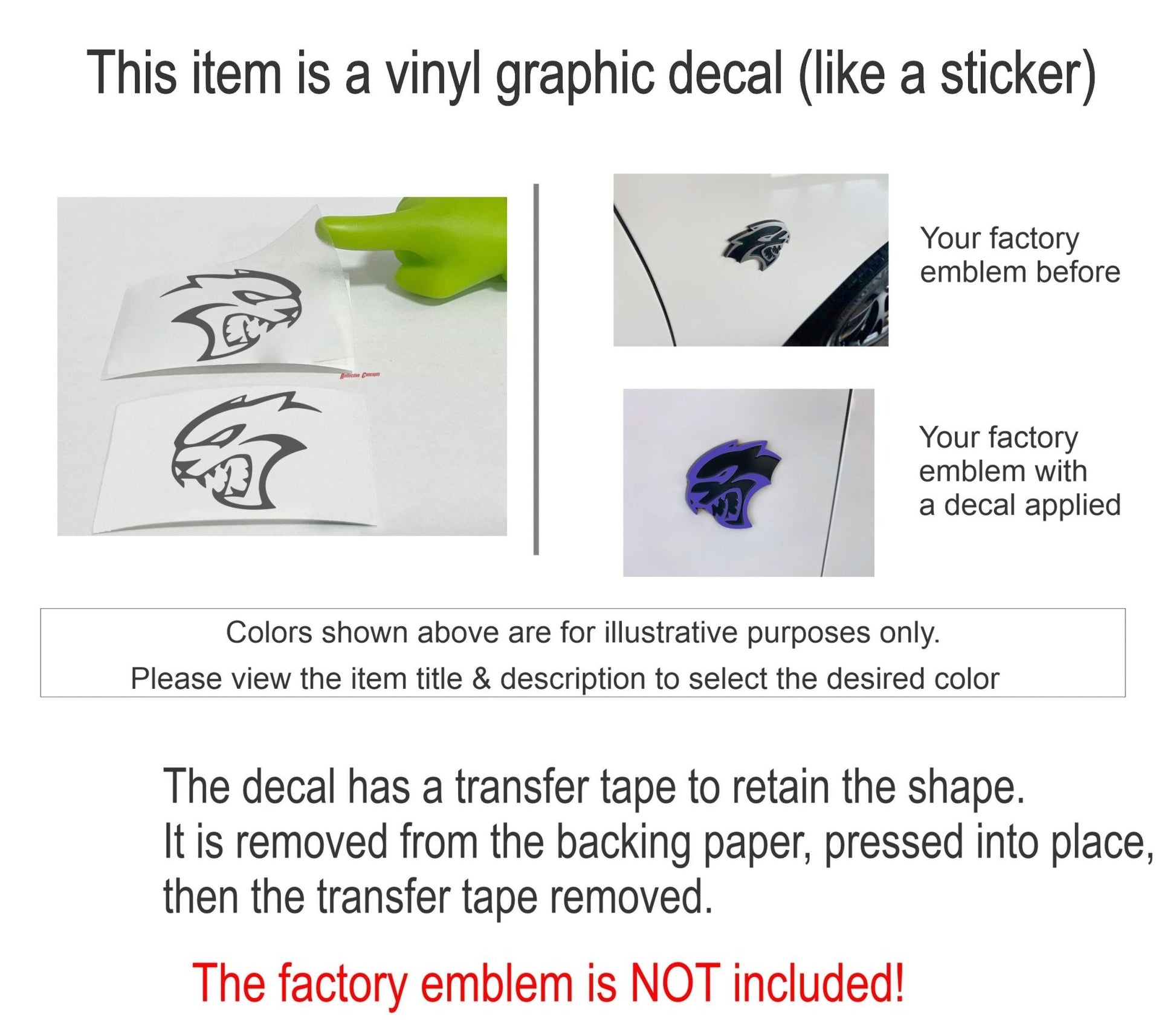 Hellcat Emblem Overlay Decals (pair) - Charger SRT Hellcat - Speedlogix