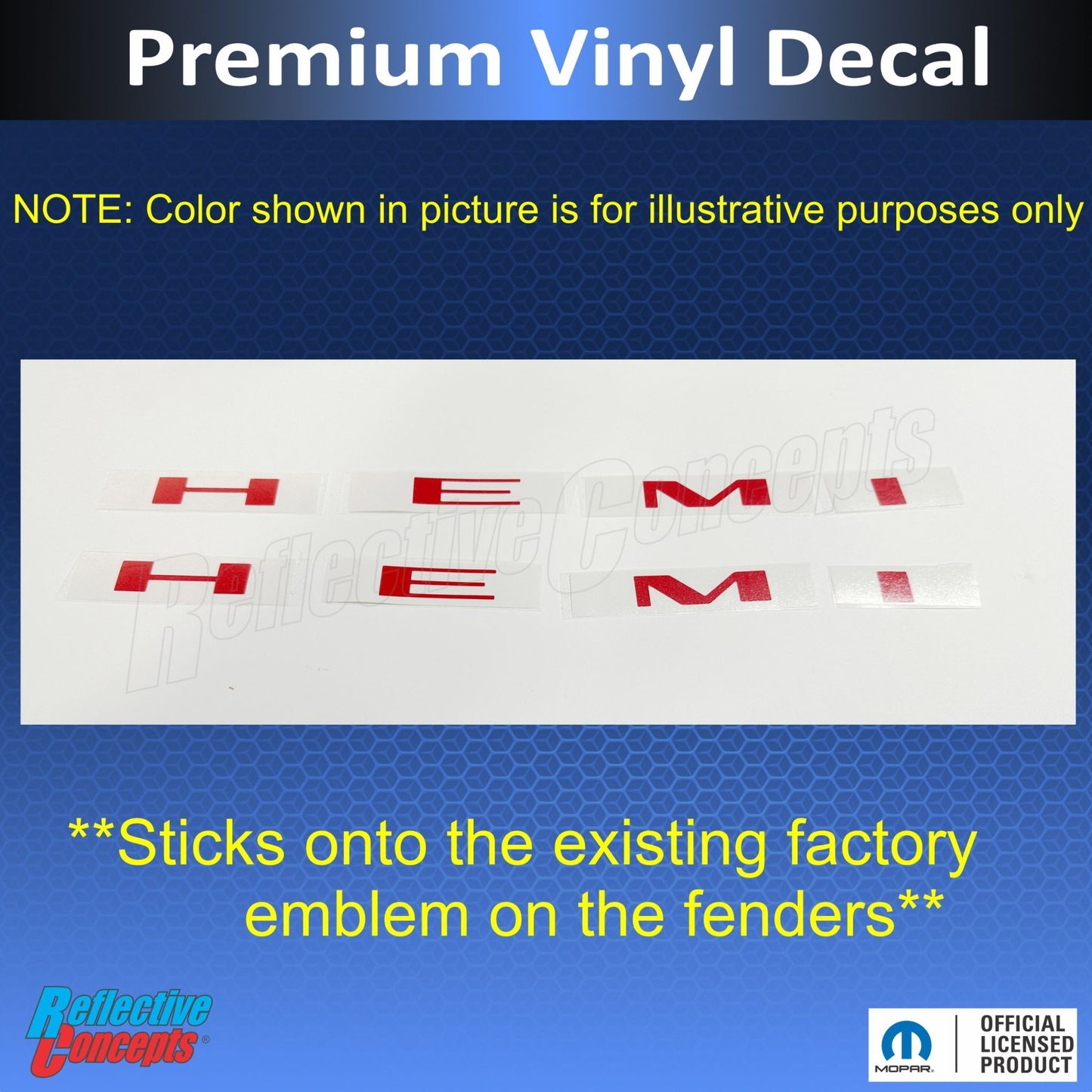 Hemi Emblem Overlay Decals (pair) - 2020 - 2022 Challenger RT - Speedlogix