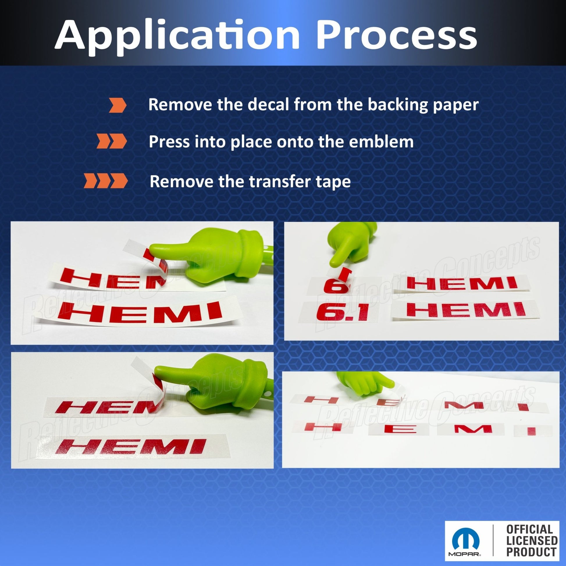 Hemi Emblem Overlay Decals (pair) Dodge Challenger - Speedlogix