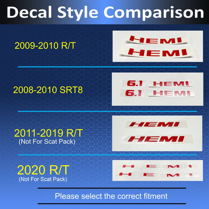 Hemi Emblem Overlay Decals (pair) Dodge Challenger - Speedlogix