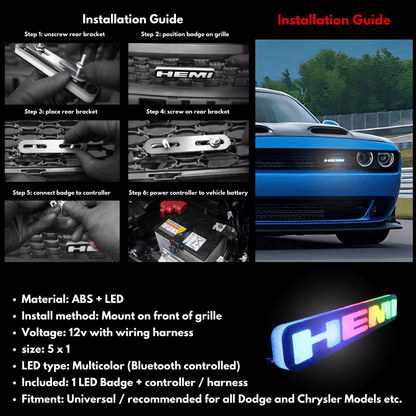 Hemi LED Badge (Multicolor Flow) - Speedlogix