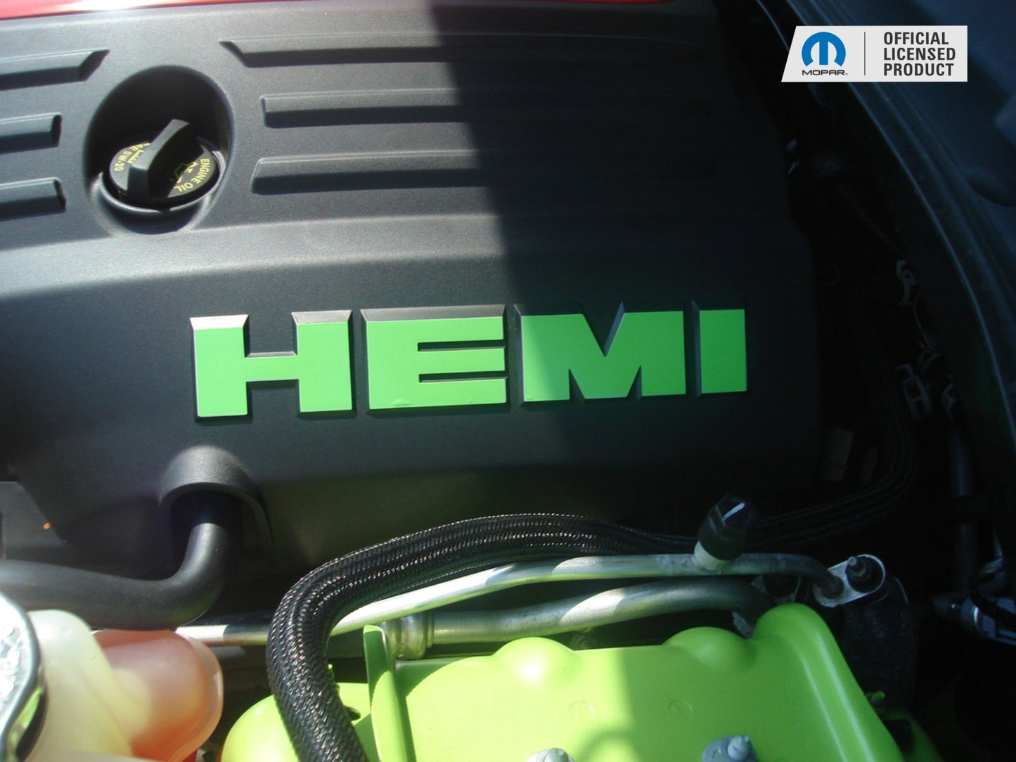 HEMI Lettering Engine Cover Decals - 09 - 23 Challenger R/T - Speedlogix