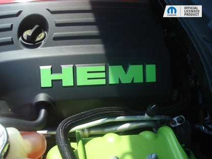 HEMI Lettering Engine Cover Decals - 09 - 23 Challenger R/T - Speedlogix