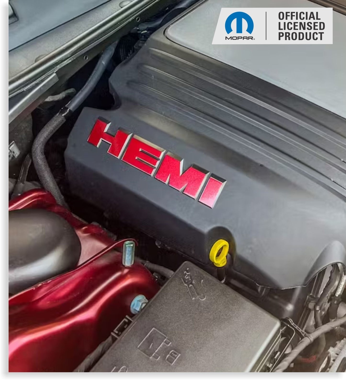 HEMI Lettering Engine Cover Decals - 09 - 23 Challenger R/T - Speedlogix