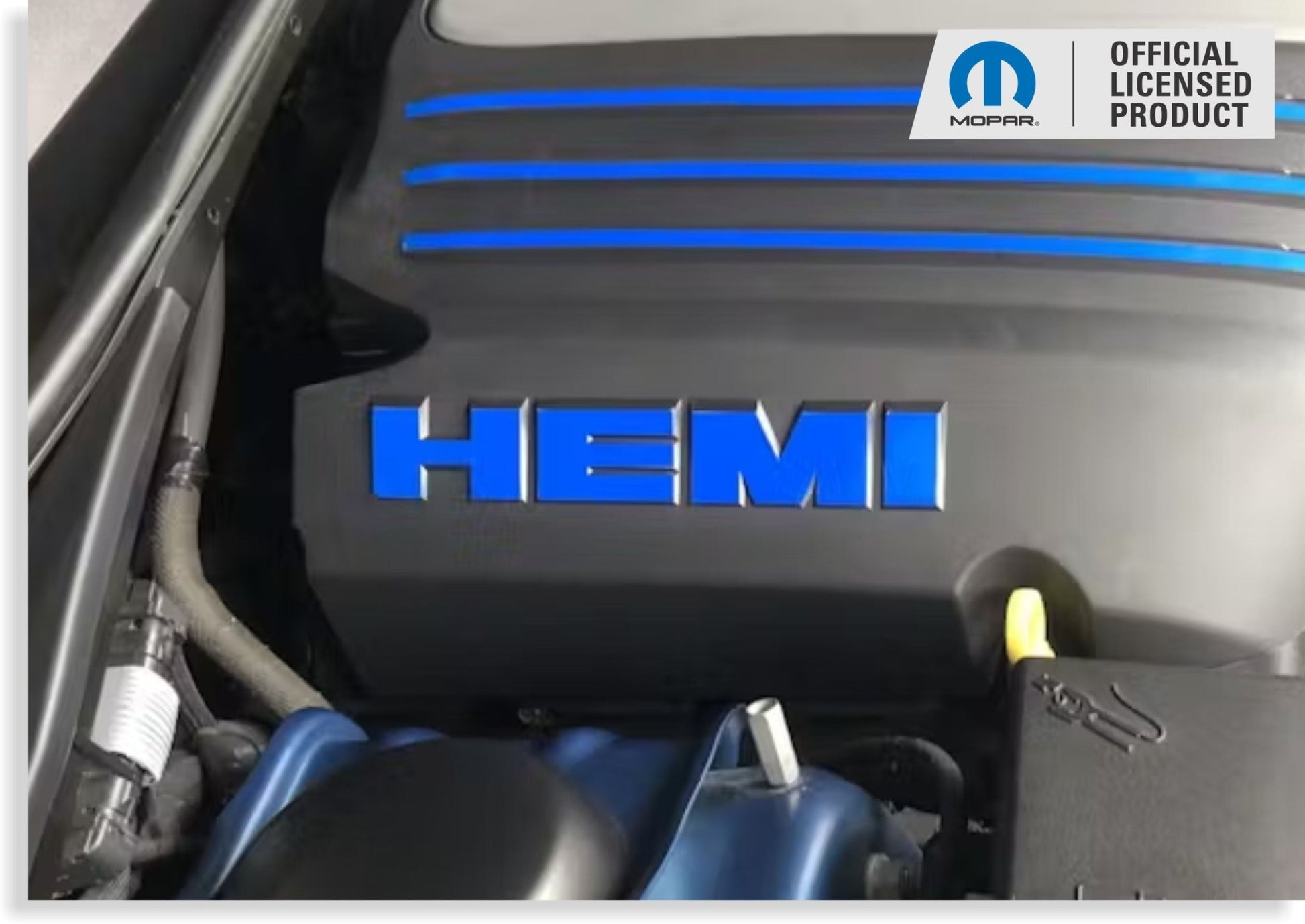 HEMI Lettering Engine Cover Decals - 09 - 23 Challenger R/T - Speedlogix