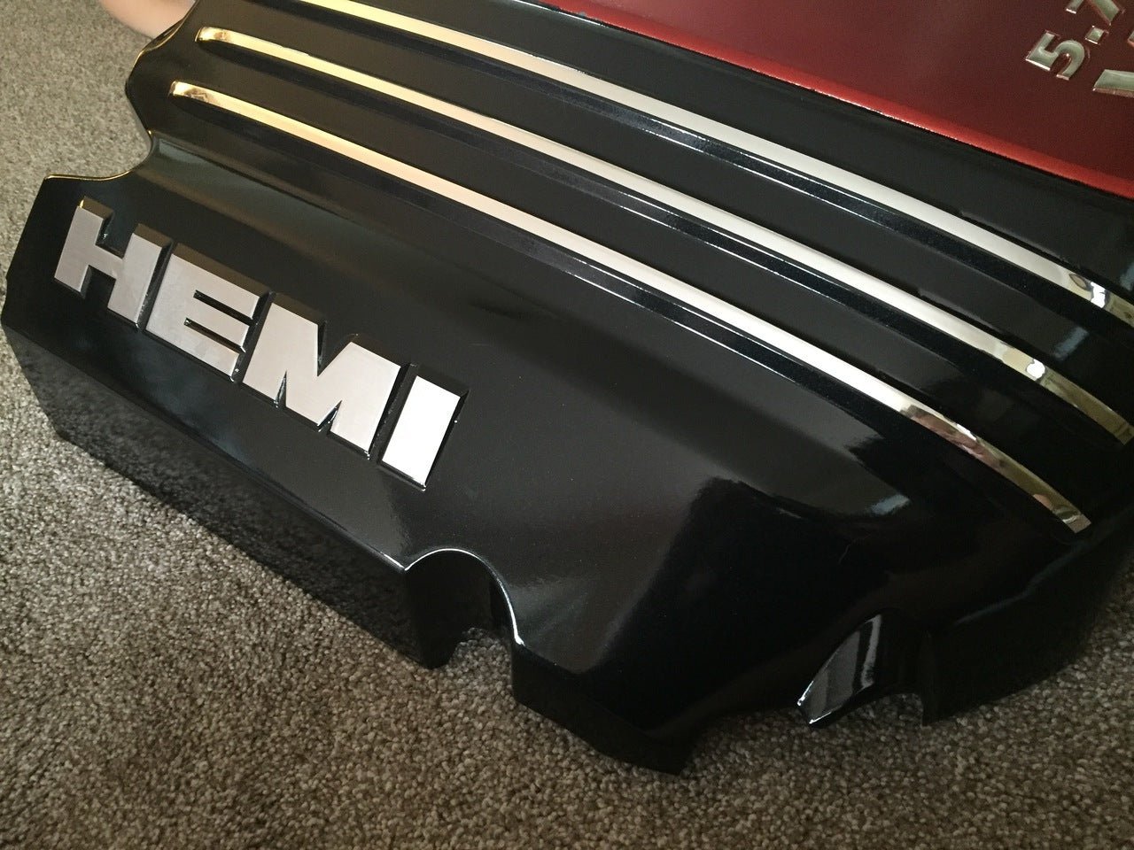 HEMI Lettering Engine Cover Decals - 09 - 23 Challenger R/T - Speedlogix