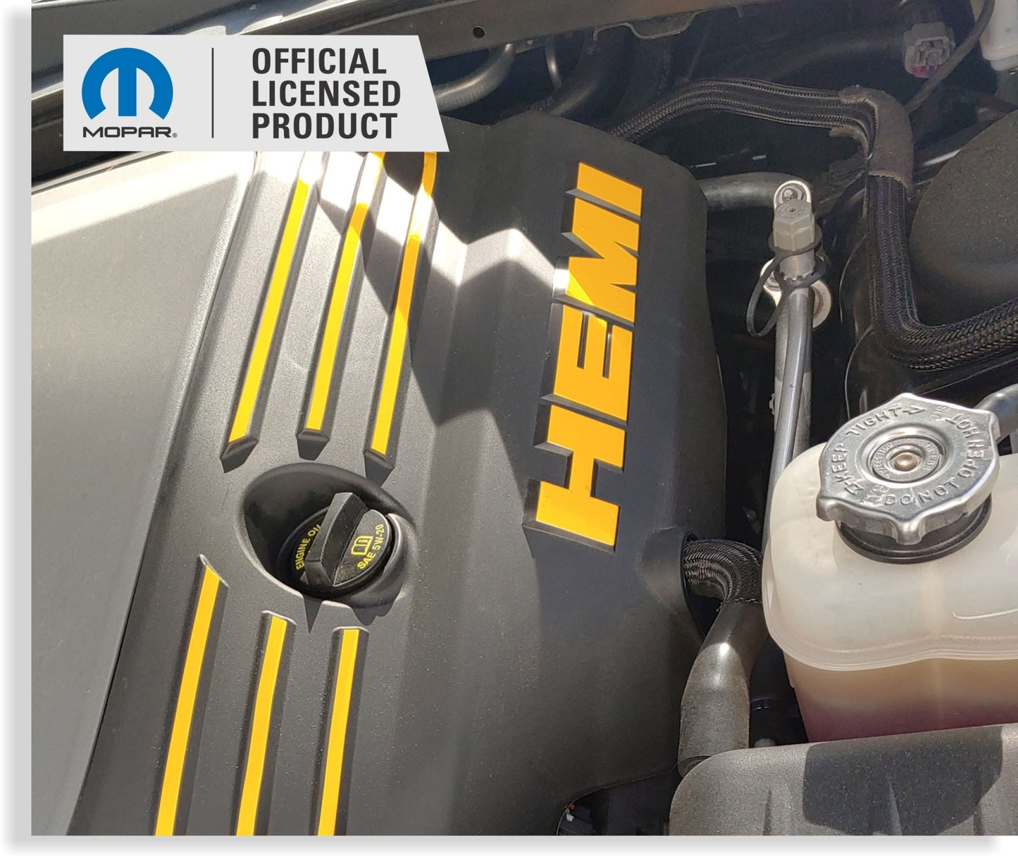 HEMI Lettering Engine Cover Decals - 09 - 23 Challenger R/T - Speedlogix