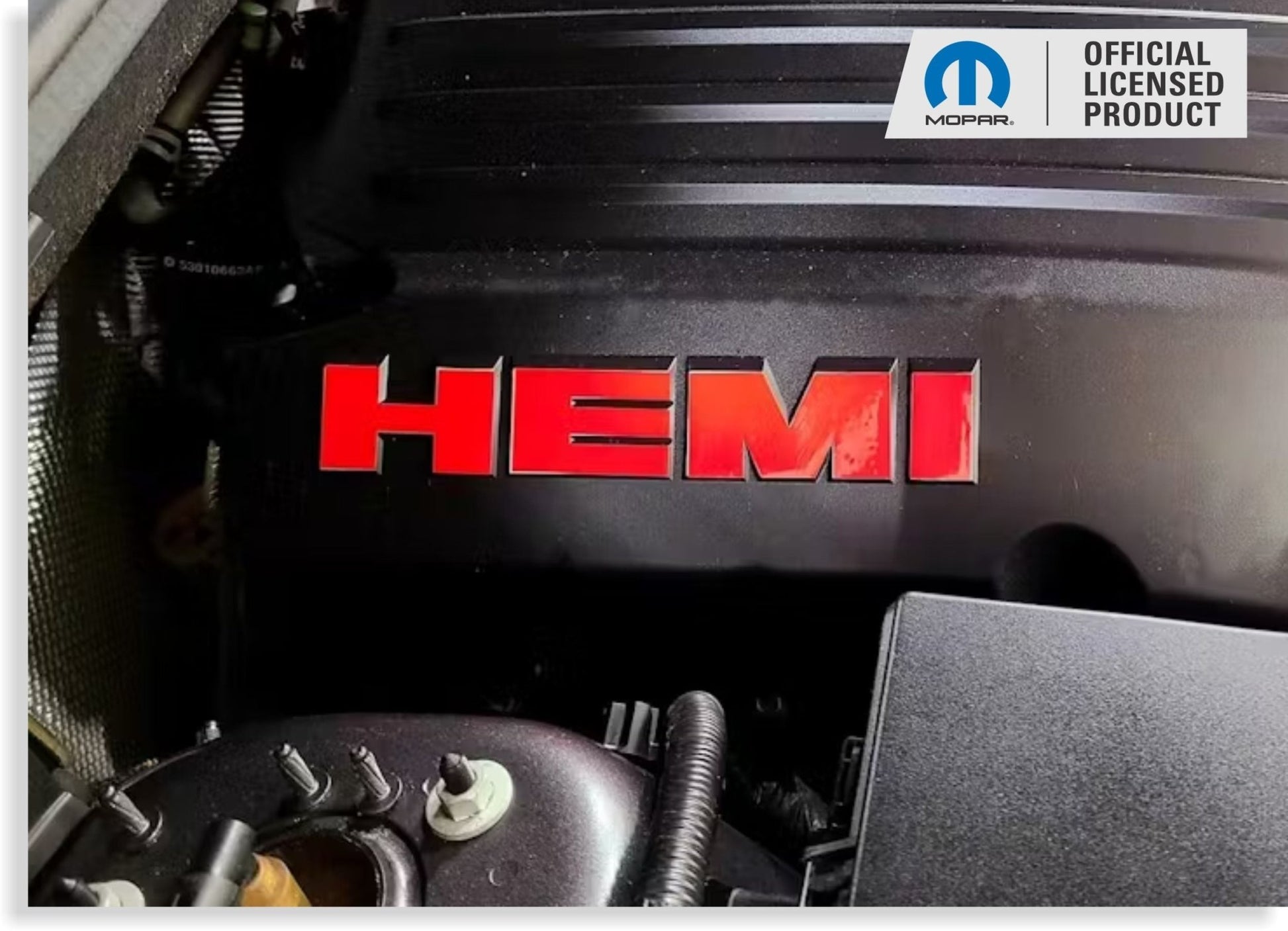 HEMI Lettering Engine Cover Decals - 09 - 23 Challenger R/T - Speedlogix