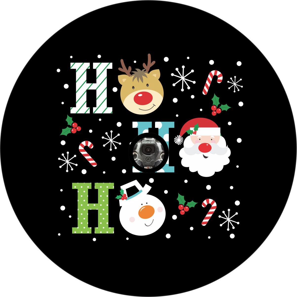 Ho Ho Ho Santa, Frosty, Rudolph Bronco Spare Tire Cover - Speedlogix