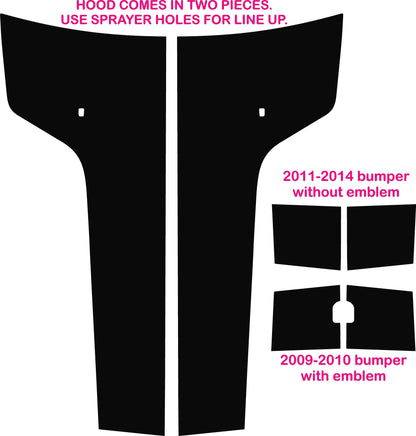 Hood And Bumper Stripe Decals for 2008 - 2014 Dodge Challenger - Speedlogix
