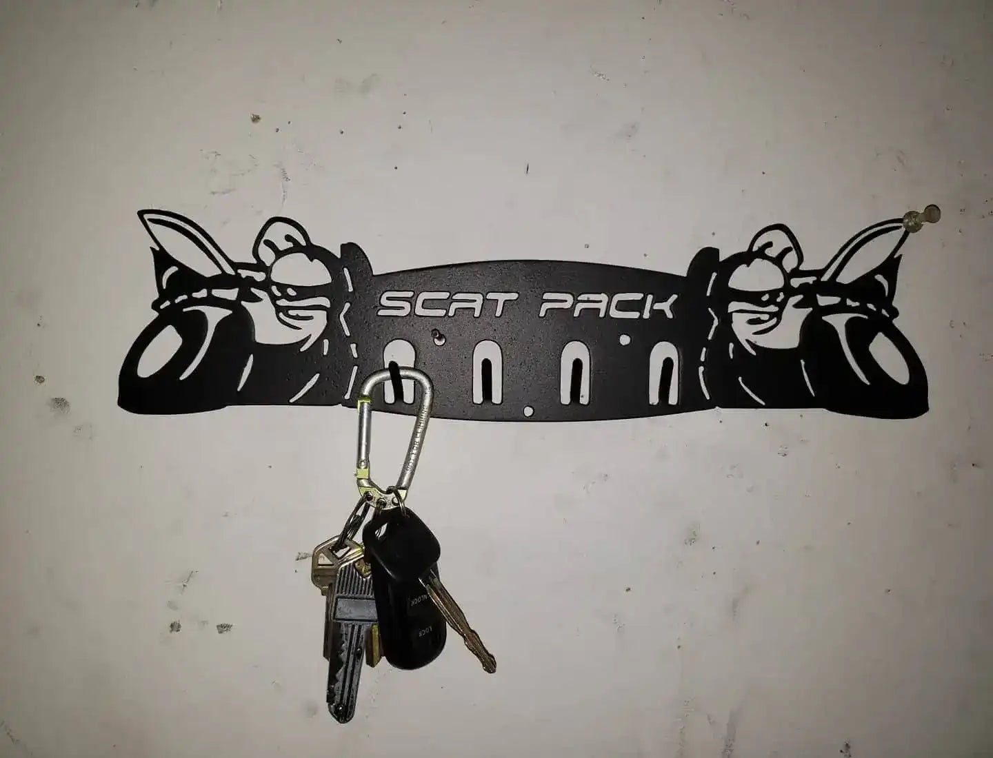 Dodge 30" SRT Scat Pack Towel, Coat, and Hat Rack – Steel Wall Organizer