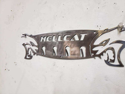 Dodge Hellcat Keychain Rack – Steel Wall Mounted Muscle Car Organizer