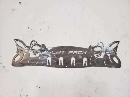 Dodge SRT Scat Pack Keychain Rack – Steel Wall Mounted Muscle Car Organizer