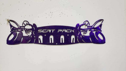 Dodge SRT Scat Pack Keychain Rack – Steel Wall Mounted Muscle Car Organizer